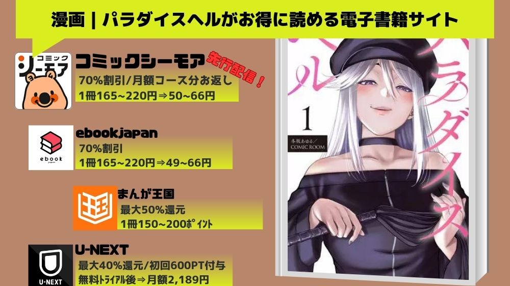 パラダイスヘルの漫画全巻を電子書籍で1番安く読む方法